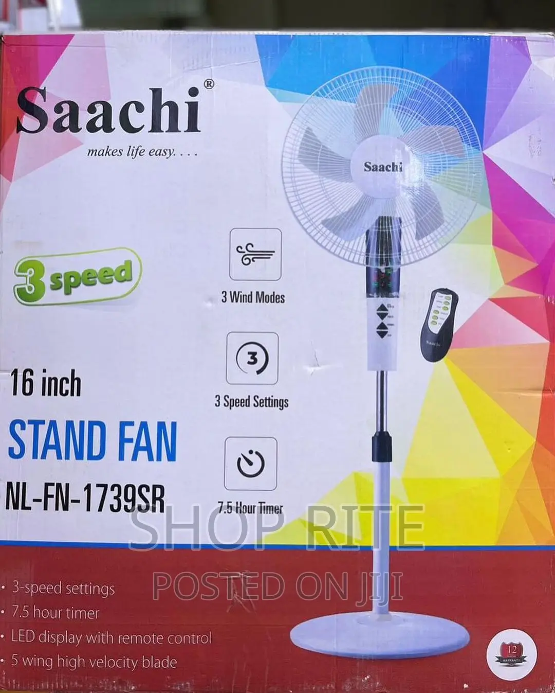Saachi Floor Standing Fan With Remote Control