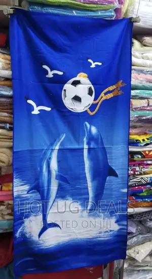 Kids Towel With Shark Print - Multicolor