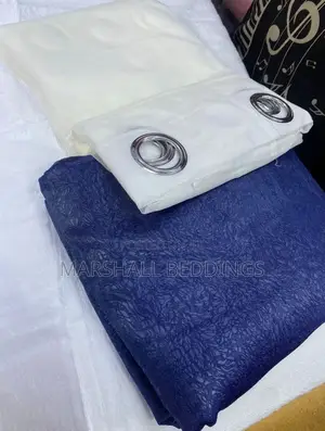 Blue Curtains With White Nets