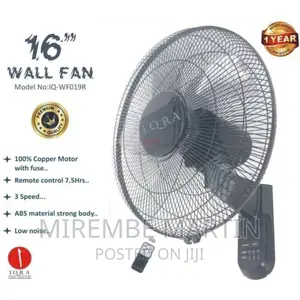 IQRA16′′Wall Fan With Remote IQ-WF019R;50W;100% Copper Motor