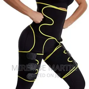 3in1 Sweat Slim Thigh Trimmer, Waist Trainer Slimming Belt
