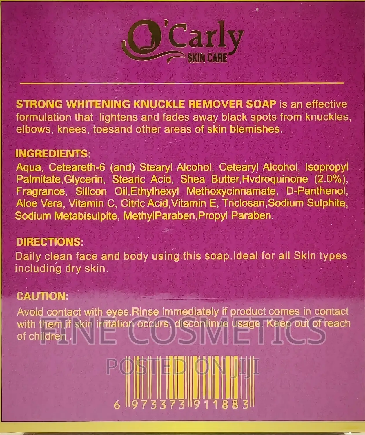 O’Carly Strong Whitening Dark Knuckle Remover Peeling Soap