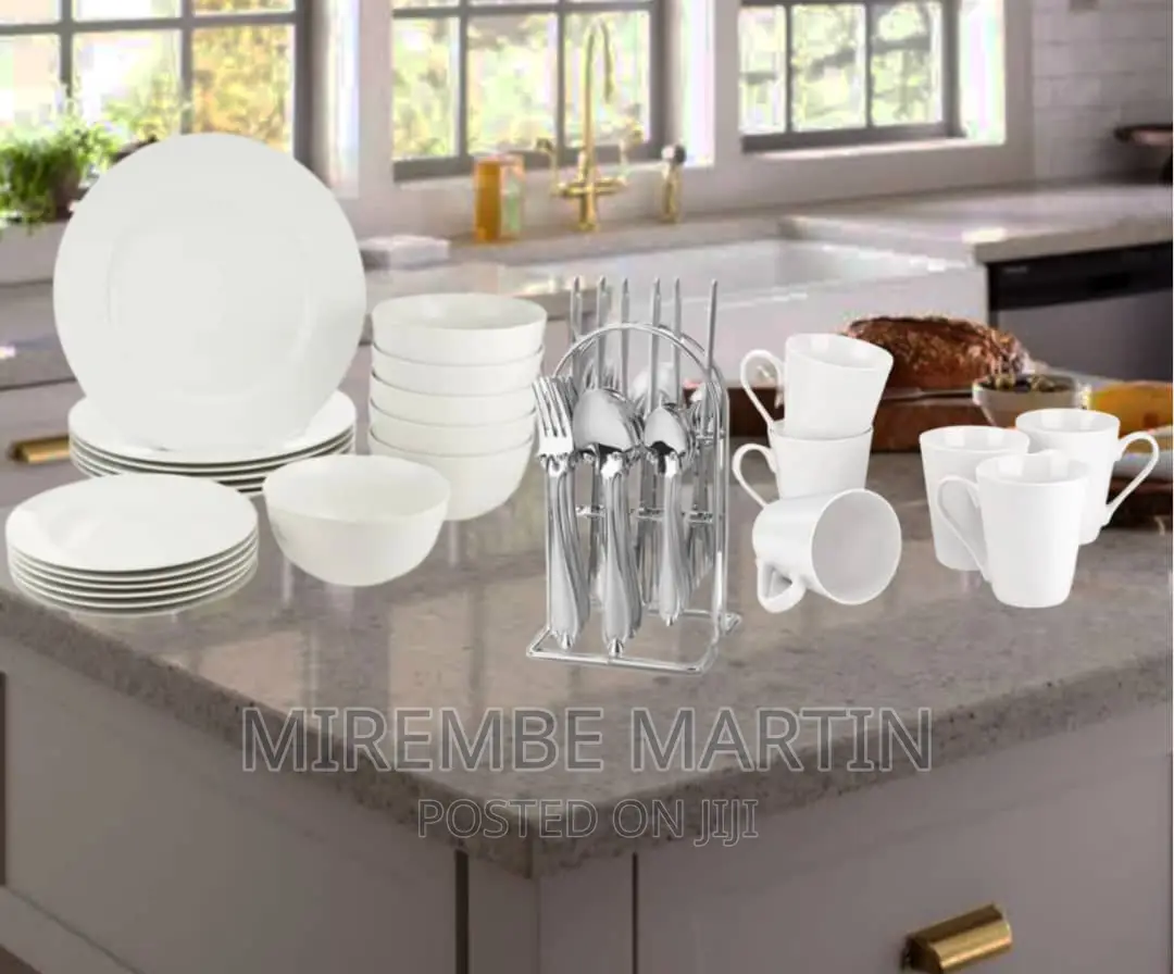 49pc Ceramic Dinner Set With Cutlery