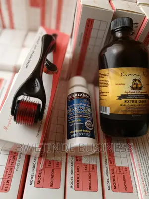 Minoxidil, Castor Oil Derma Roller Hair Beard Growth Set