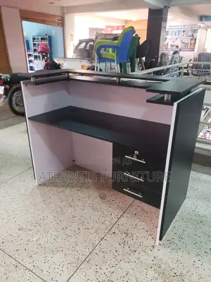 Black And White Stripe Executive Reception Desk 140cm