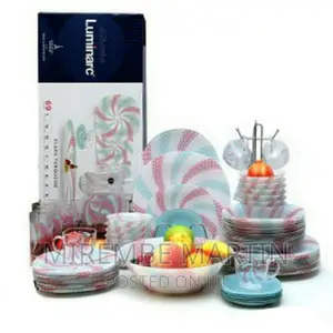 Luminarc Elara Turquoise Plate Dinner Set (69 Pcs),Pink