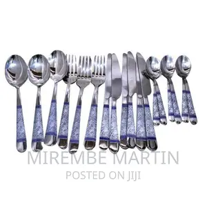 24 Piece Blue Flower Dinner Cutlery (Forks,Spoons Knives)