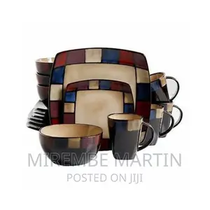 Checked Square Dinner Set 24 PCS