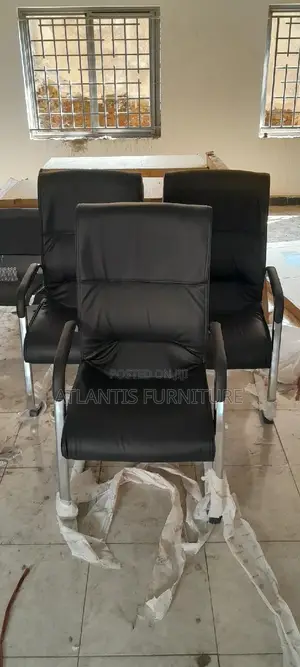 Black and Stainless Steel Legs Office Chair
