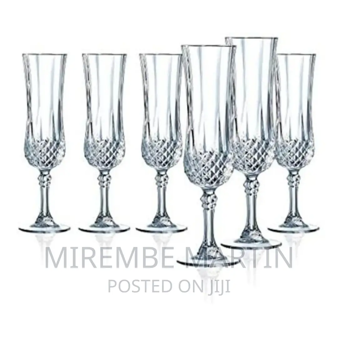 6 Pieces of Diamond Champaign Flute Wine Glasses