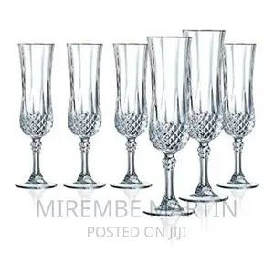 6 Pieces of Diamond Champaign Flute Wine Glasses