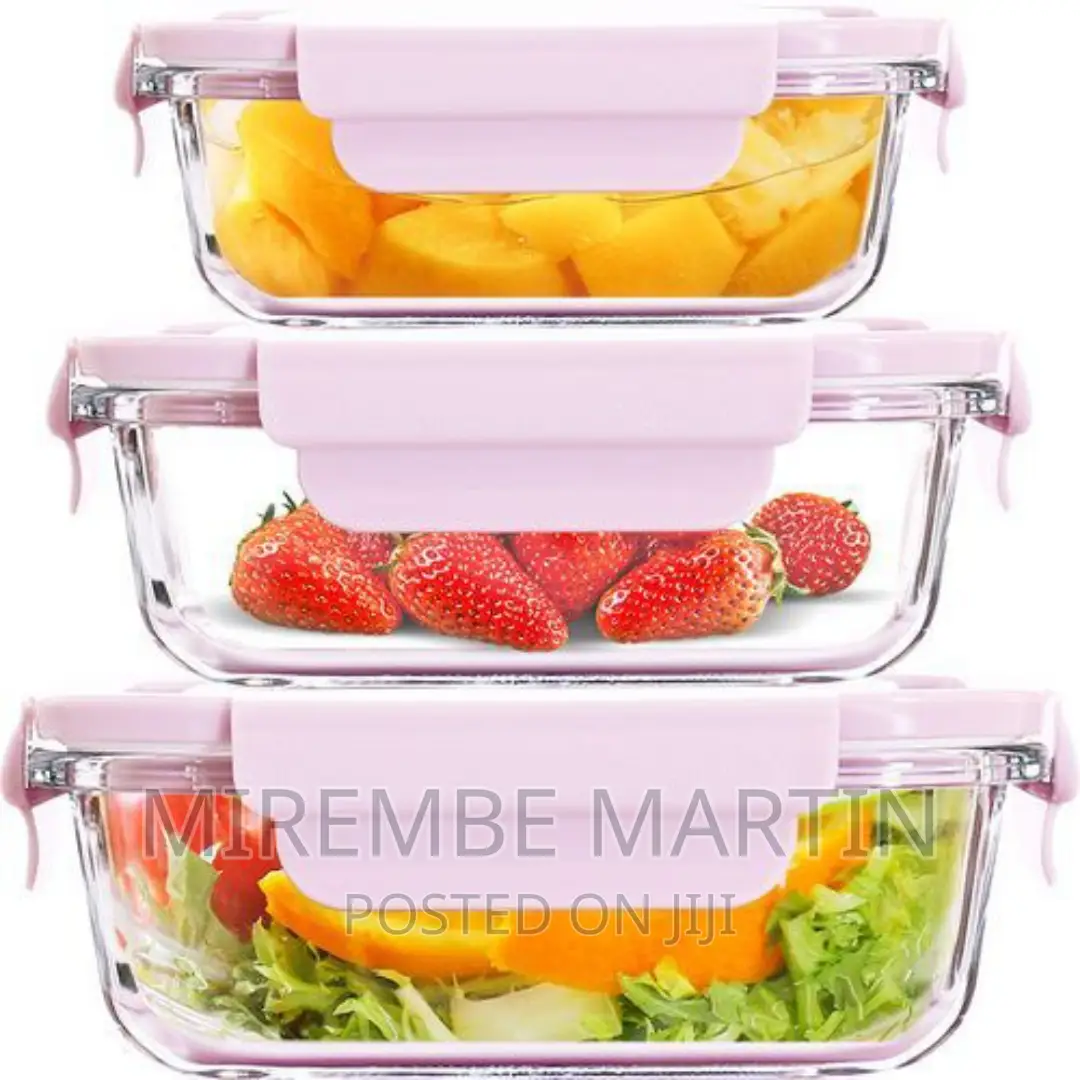 3 Piece Food Safe Microwave Oven Safe Glass Bowls Fridge