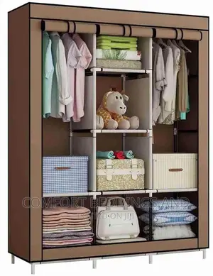 Three Column Metallic Closet Brown