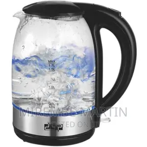 DSP 1.7 Litre Glass Electric Boiling Kettle – Silver