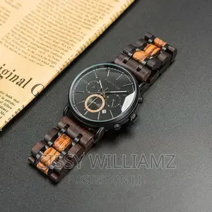 Ebony Wooden Watch/Luminous Stainless Steel Wooden Watch
