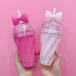 Water Bottle Plastic Straw Tambler-Multicolour