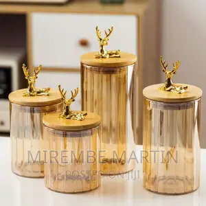Golden Deer Glass Storage Jar 3pcs (Copy)