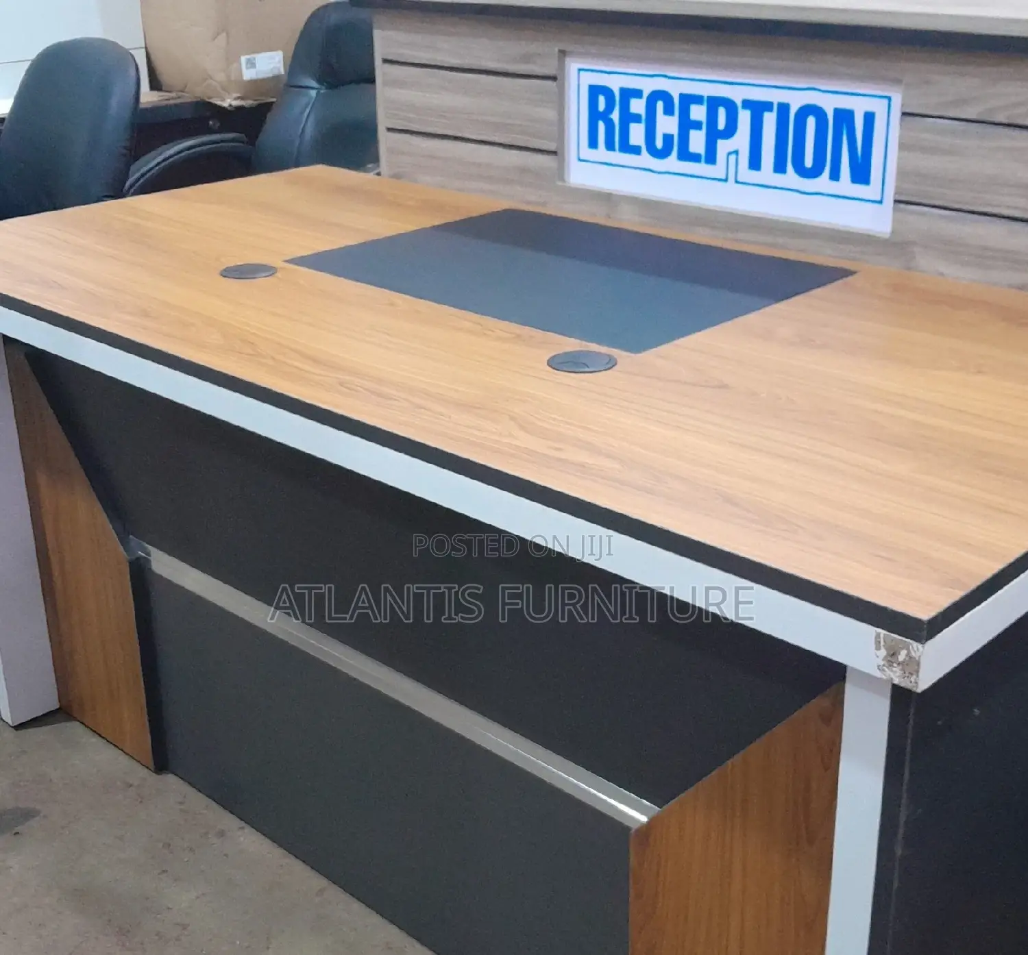 Cherry and Grey Executive Desk (140cm)With Movable Drower.