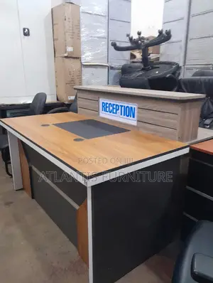 Cherry and Grey Executive Desk (140cm)With Movable Drower.