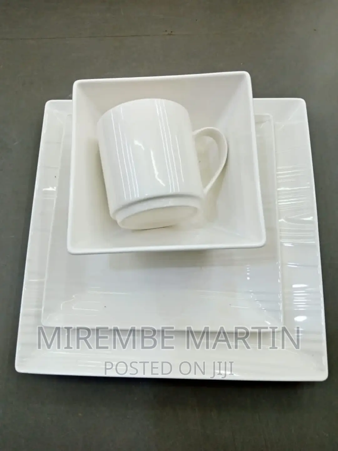 24piece Rectangular Ceramic Dinner Set – White