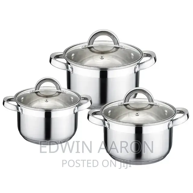 Induction Stainless Steel Cooking Pans With Glass Covers