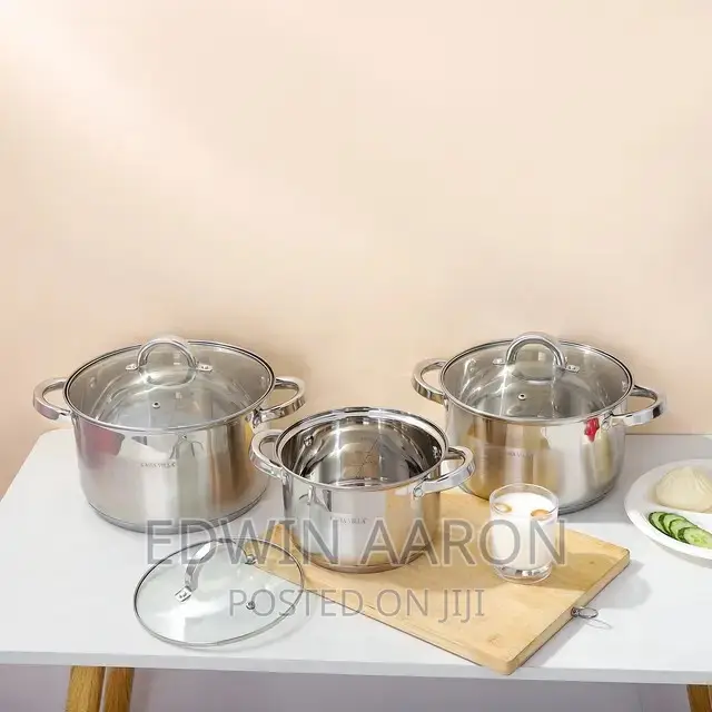 Induction Stainless Steel Cooking Pans With Glass Covers