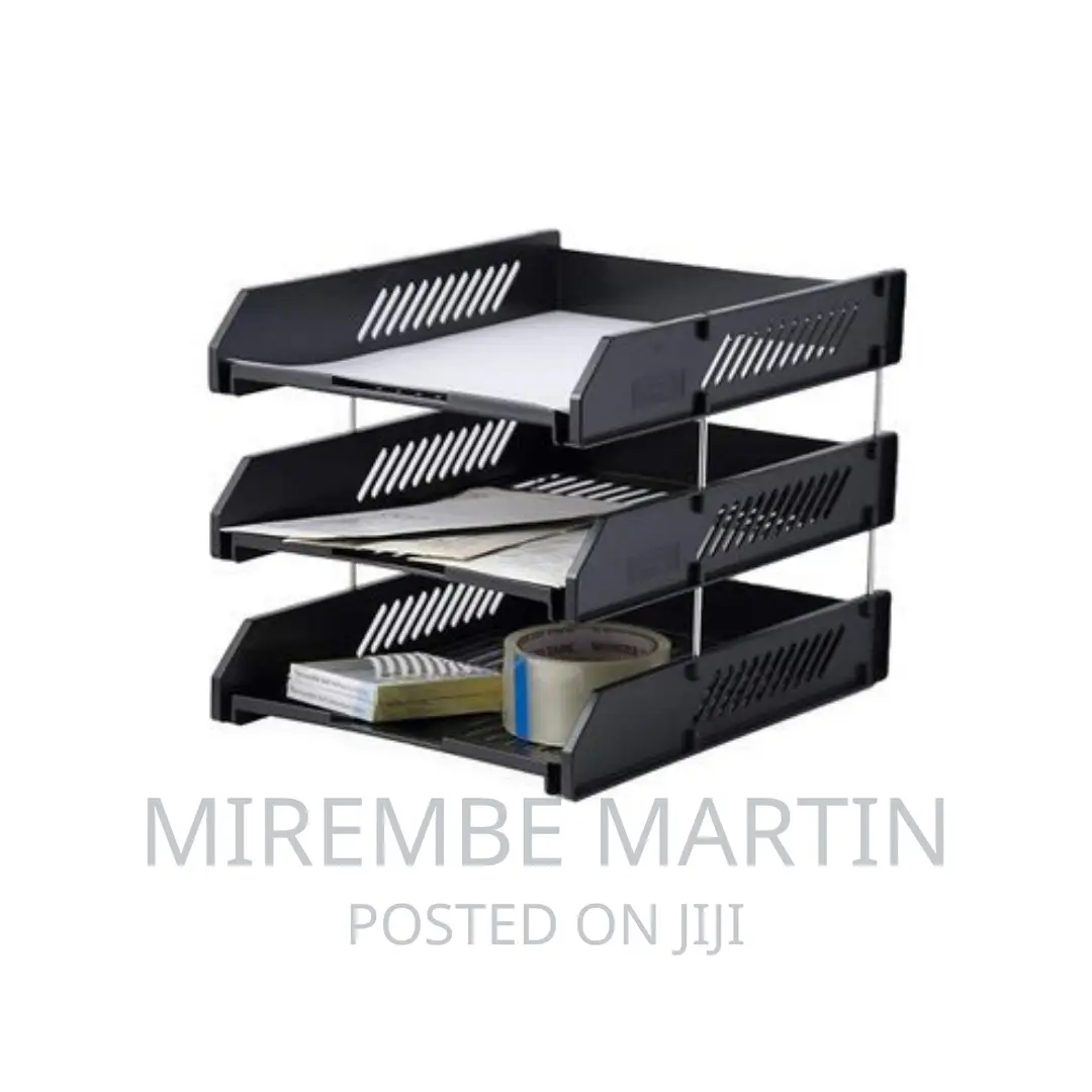3 Layers Plastic Office Tray – Black