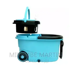 360 Detachable Mop Bucket Set With Wheels Spin Head Noozle
