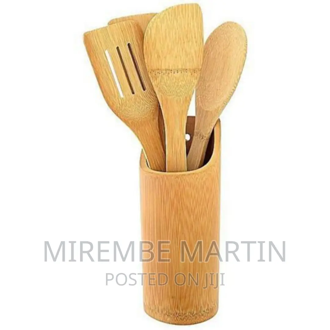 5pc of Bamboo Kitchen Stick Set-Brown