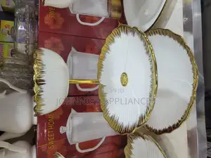 Unique Fruit Stand Ceramic Gold and White 3tiers