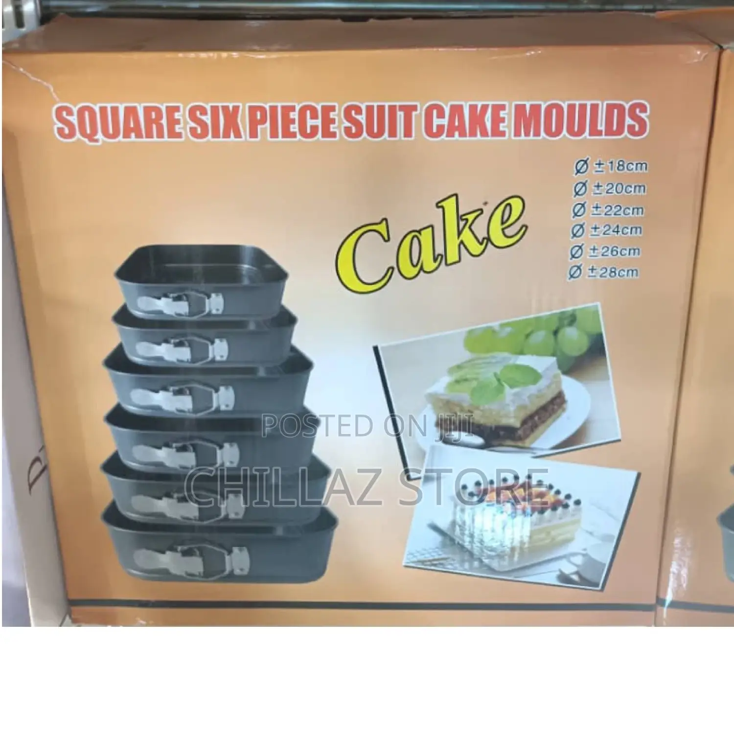 6pcs Square Cake Mould Set.