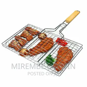 Grilling Basket With a Wooden Handle
