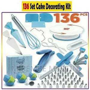 136 PCS Cake Decorating Turntable Baking Set – Blue
