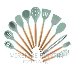 A Set of Nonstick Silicone Kitchen Spoons/Utensils-
