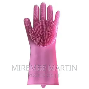 A Pair of Cleaning, Scrubbing, Dishwashing Silicone Gloves