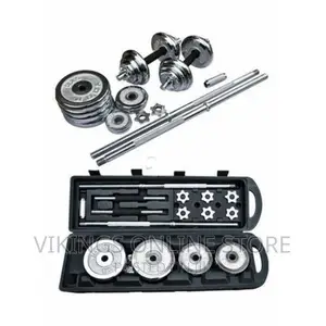 York Fitness Barbell and Dumbbells Set, 50kg - Silver