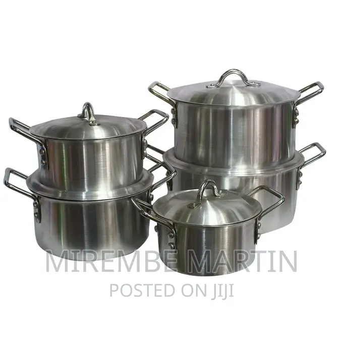 Mega Sizes 5 Piece Set Aluminium Pots