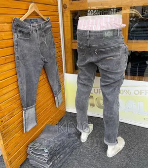 Plain Grey Fit Jeans