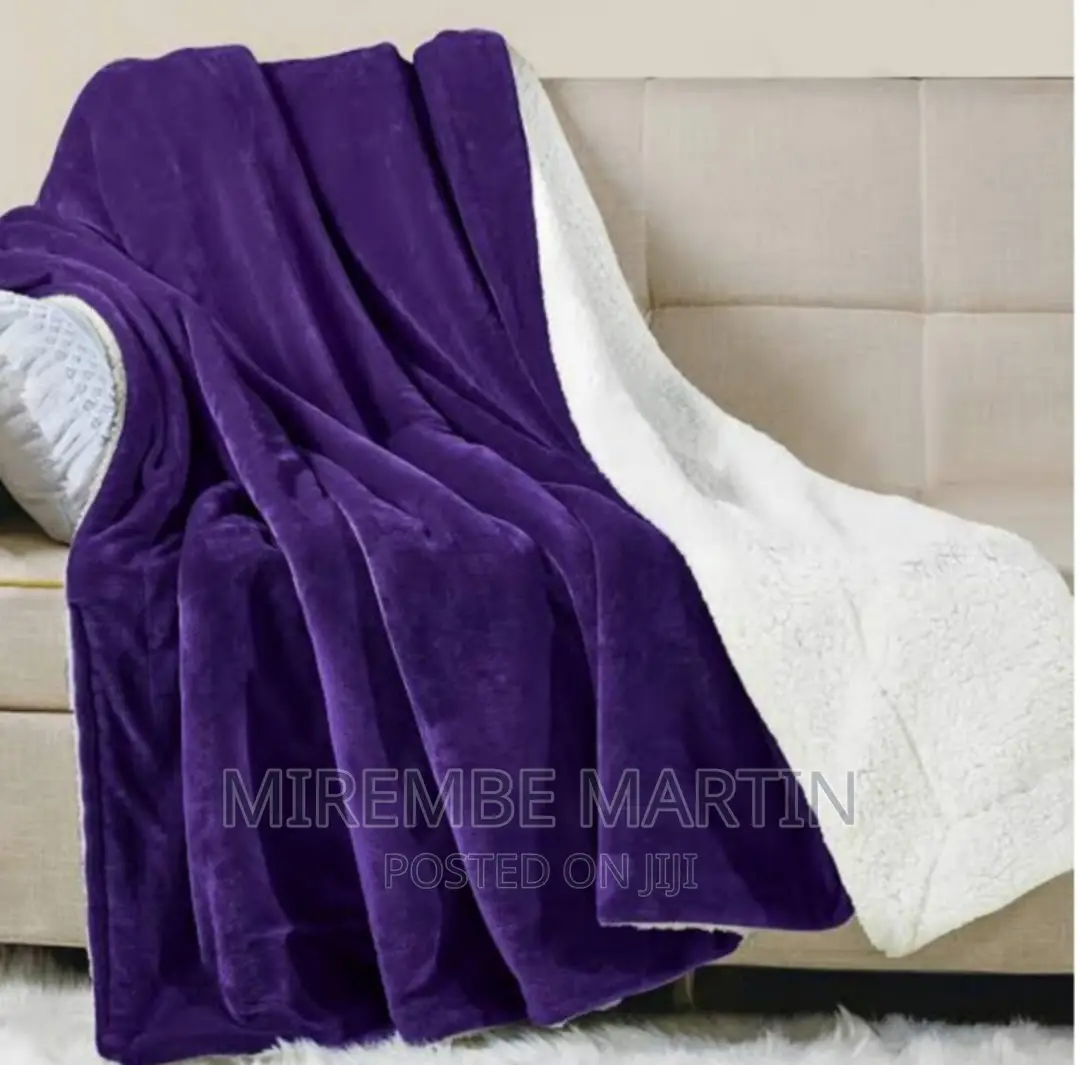 Fleece Soft 2 in 1 Sherpa Plush Blanket- Multicolour