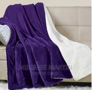 Fleece Soft 2 in 1 Sherpa Plush Blanket- Multicolour