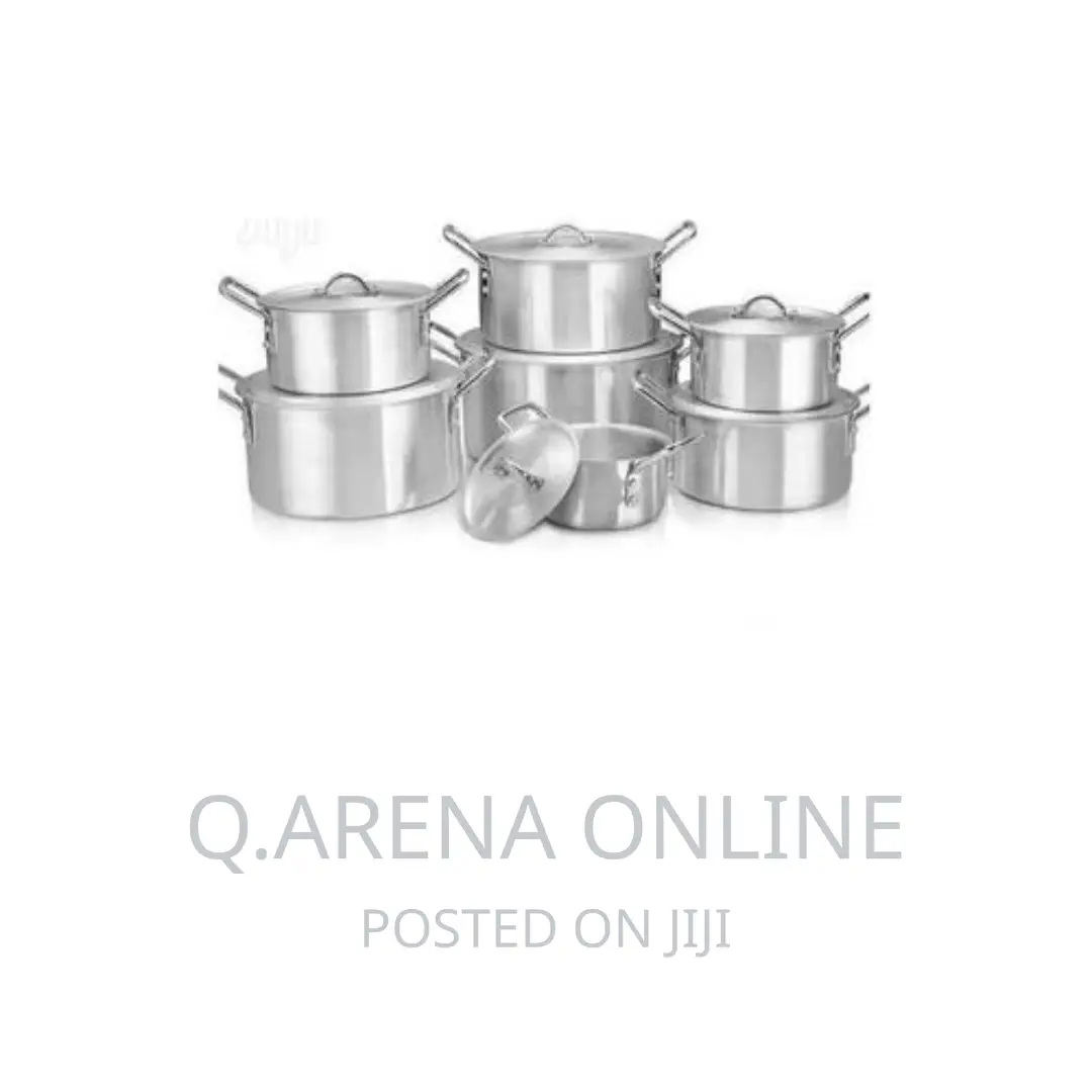 7pcs Stainless Cooking Pots - Silver