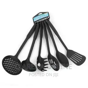 6-Piece Plastic Kitchen Cooking Utensils (Black)