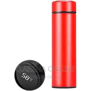 500ml Stainless Steel Portable Smart Led Vacuum Flask - Red