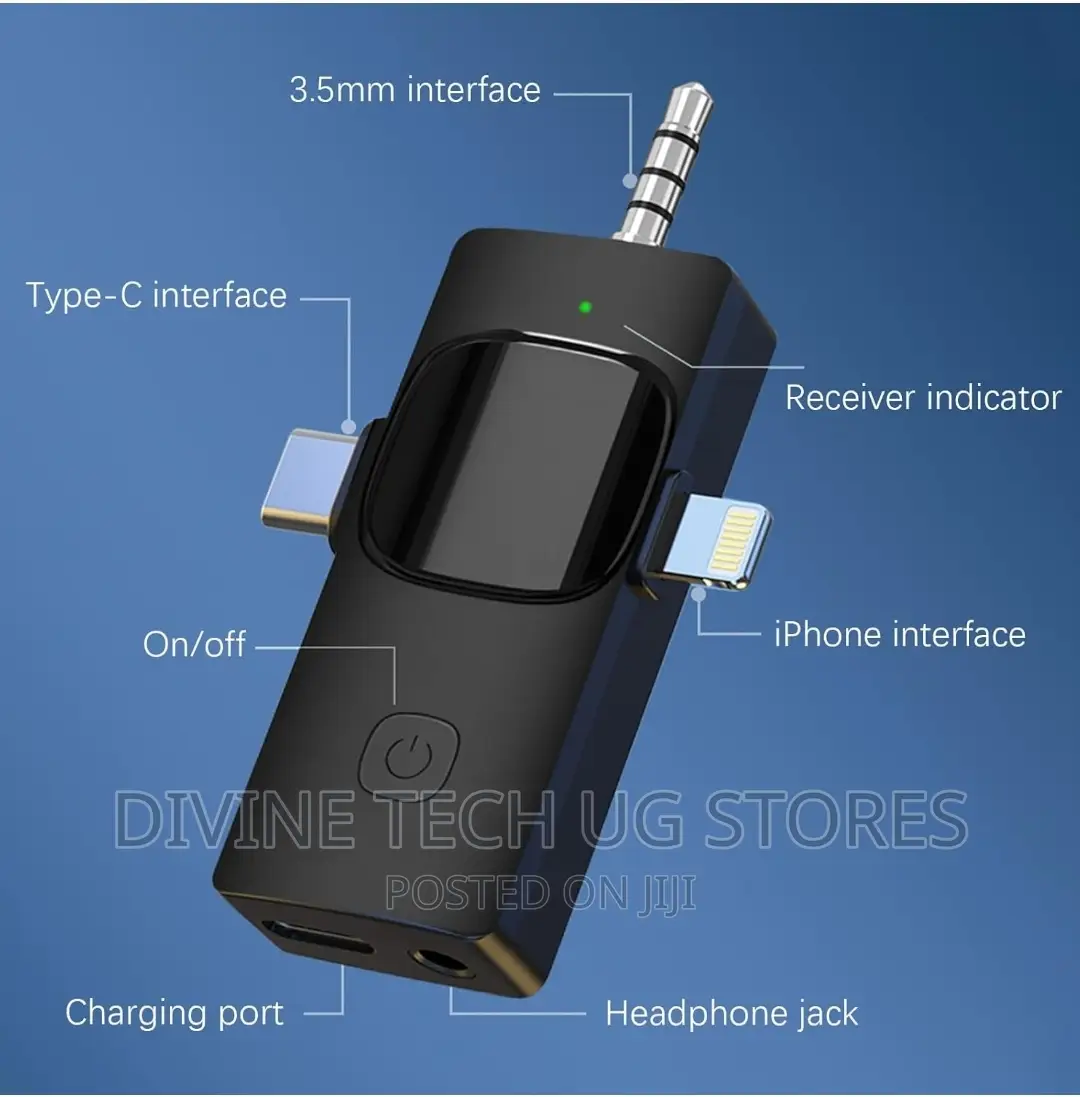 3 in 1 Wireless Lavalier Microphone -Noise Reduction Mic