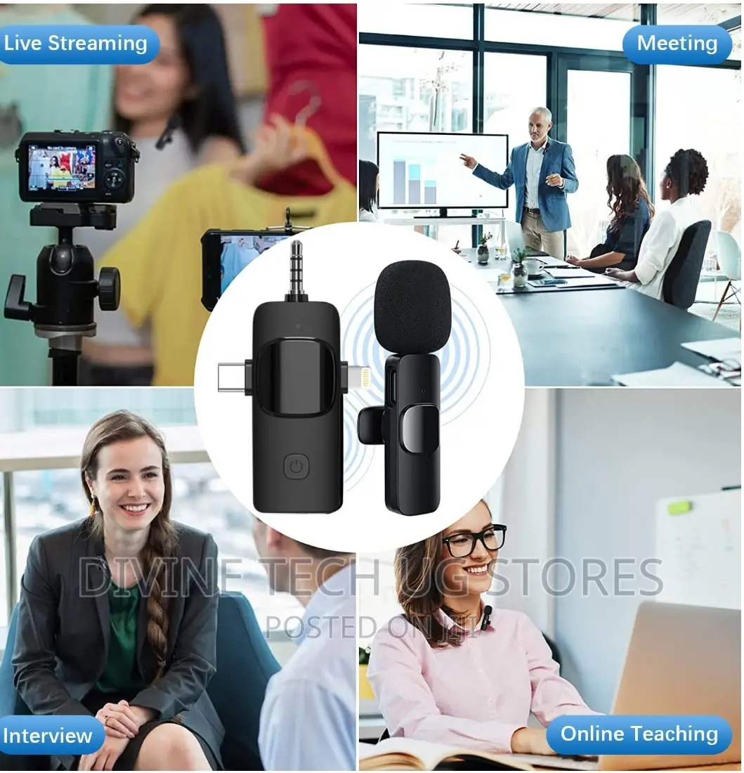 3 in 1 Wireless Lavalier Microphone -Noise Reduction Mic