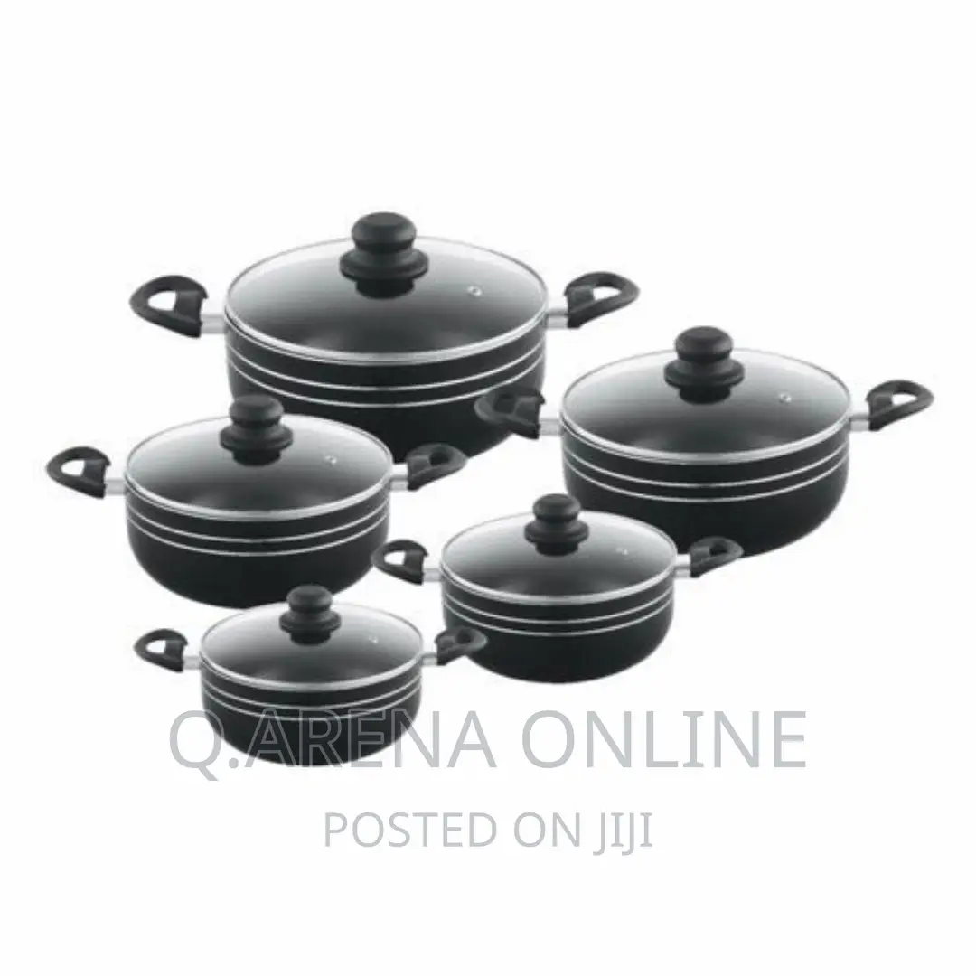 Aluminium Non-Stick Cooking Pots - 5pc
