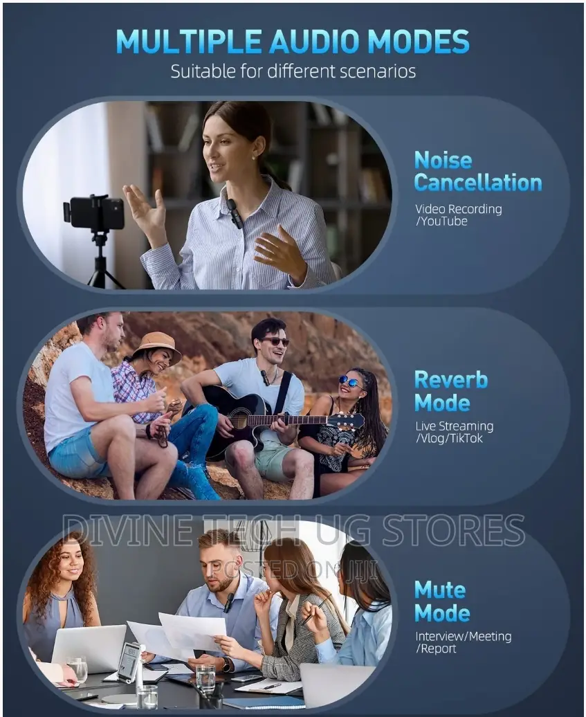 Dual Wireless Lavalier Microphone for iPhone + Type-C