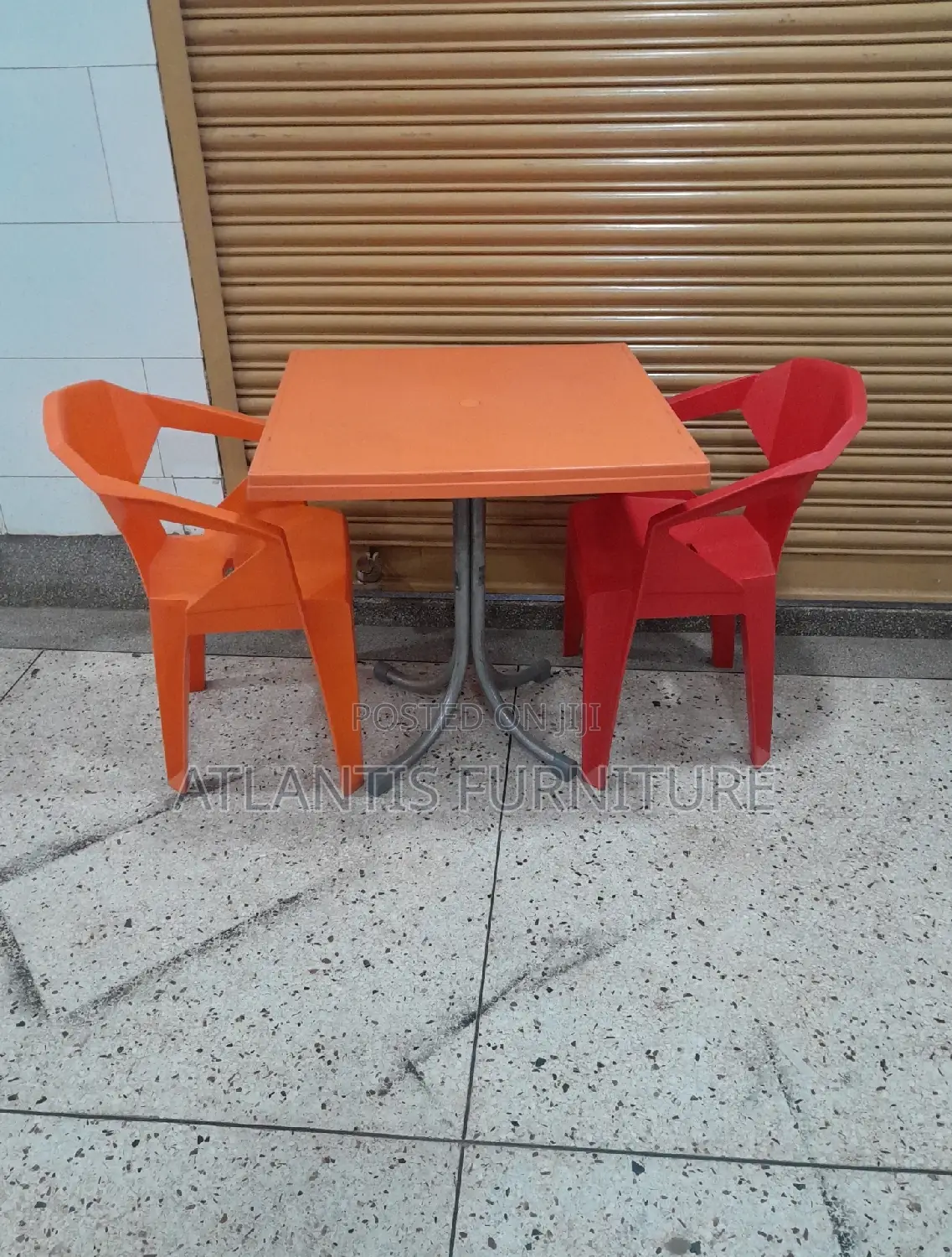Orange Plastic Chairs With Table