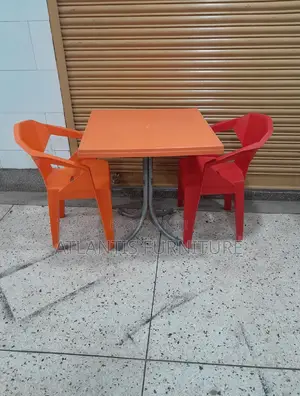 Orange Plastic Chairs With Table