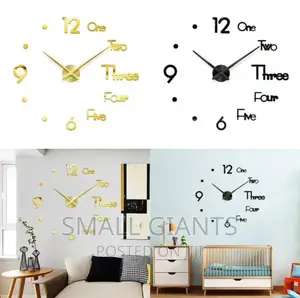 3D Modern Frameless Large Wall Clock